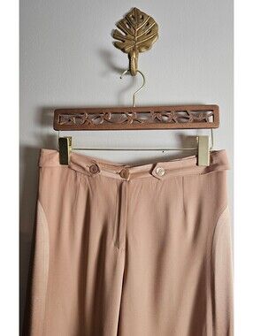 Luca Luca Dress Pants Peach Womens 46 (16) Silk Wide-Leg